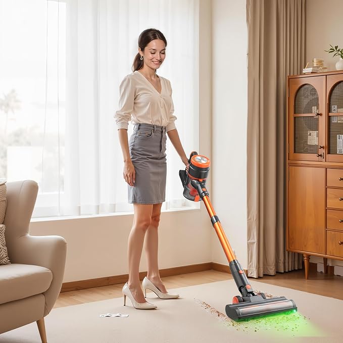 VEVOR Cordless Vacuum Cleaner, 40KPA Max Suction, Rechargeable Anti-Tangle - Image 8