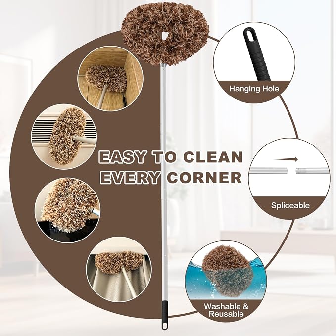 Ceiling Fan Cleaner Duster Reusable Microfiber Ceiling Fan Blade Cleaner - Image 3
