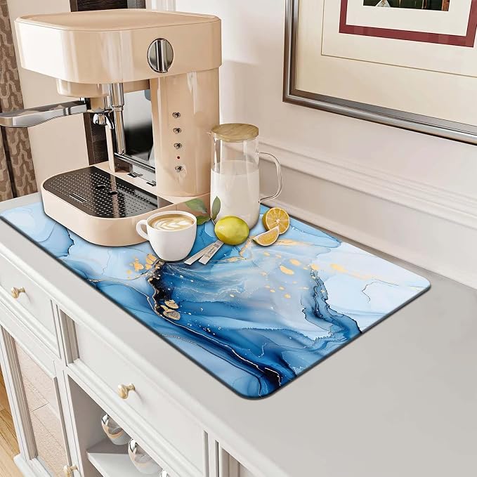 MCALK Marble Blue Dish Drying Mat - Image 7