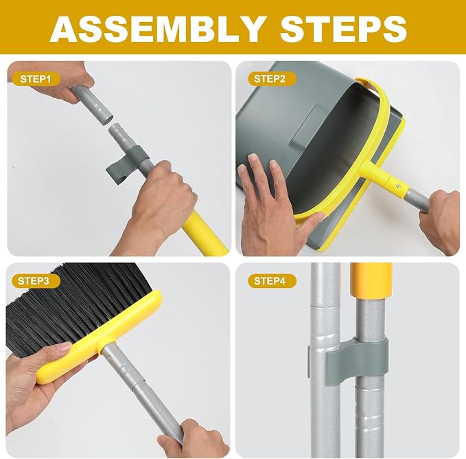 Broom and Dustpan Set with 54 Inch Long Handle - Image 4
