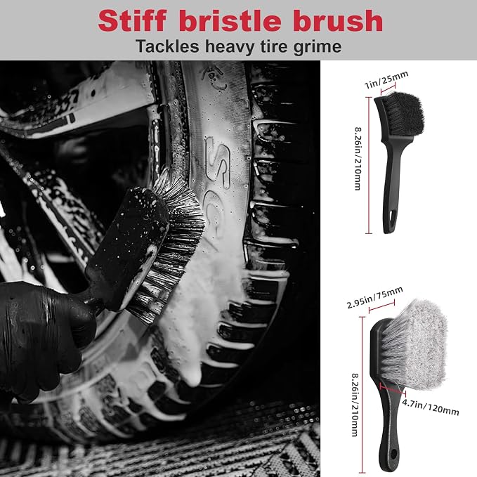 4PCS Compact Wheel & Tire Cleaning Kit - Image 5