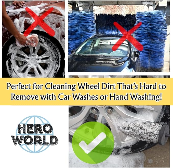 Soft Wheel Cleaning Brush, Metal-Free Wheel Mop Safe - Image 3