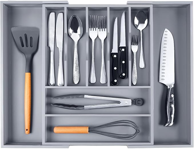 Kitchen Silverware Drawer Organizer and Storage Cabinet Utensil Rack Bathroom - Image 8
