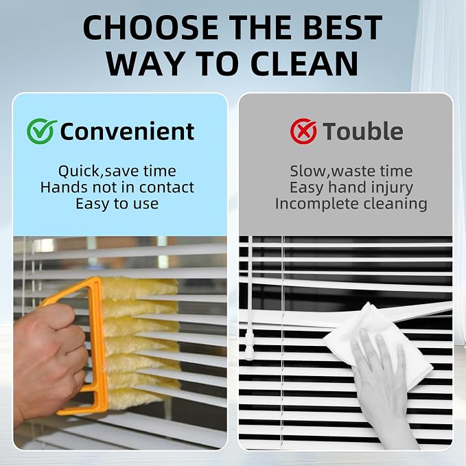Blind Cleaner Duster Tool, 2026 New Window Venetian Washable 7 Fingers Dusting - Image 3