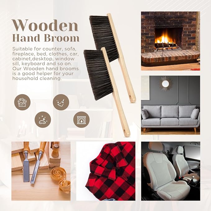 Tioncy 8 Pieces Wooden Dust Brush Bulk Hand Broom Bench Soft Bristle Cleaning - Image 6