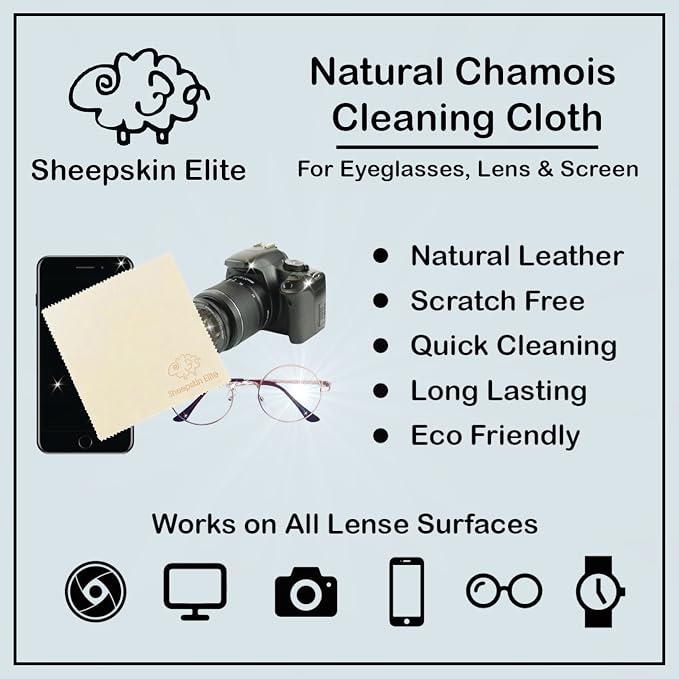 Natural Chamois Leather Eyeglass Cleaning Cloth Camera Lens Cleaning Cloths - Image 4