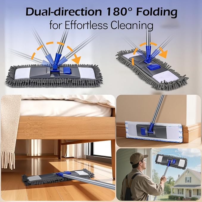 MASTERTOP Microfiber Mop for Floor Cleaning, Flat Dust Mop for Home and Kitchen - Image 4