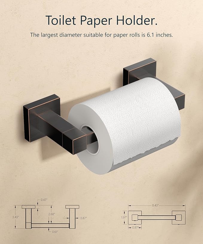 FORIOUS Toilet Paper Holder Wall Mount, Stainless Steel Rustproof Double Post - Image 2