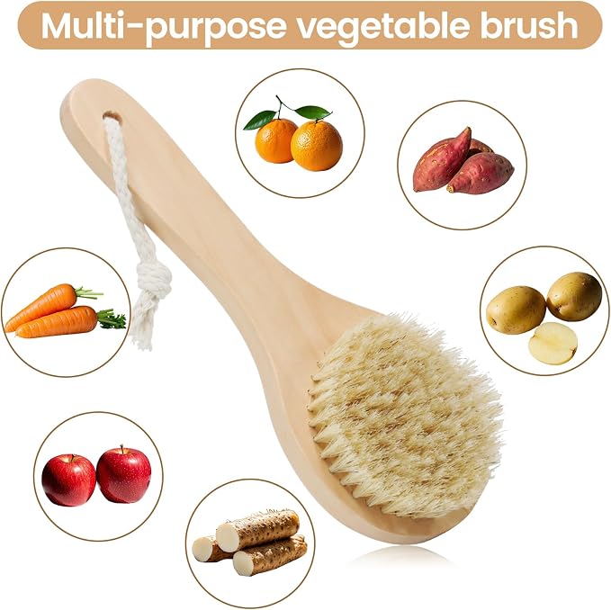 8 Inch Vegetable Brush, Potato Mushroom Veggie Brush Scrubber - Image 6
