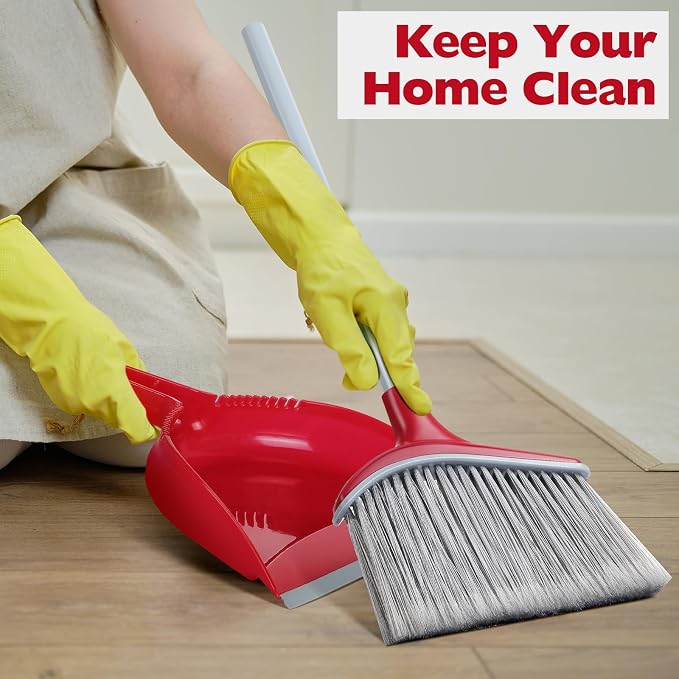Meanplan 6 Pcs Angle Broom and Dustpan Combo Set - Image 5