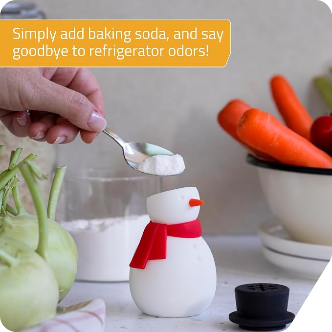 NEW - Peleg Design Freezy Fridge Deodorizer Odor Eliminator - Cute Snowman - Image 2