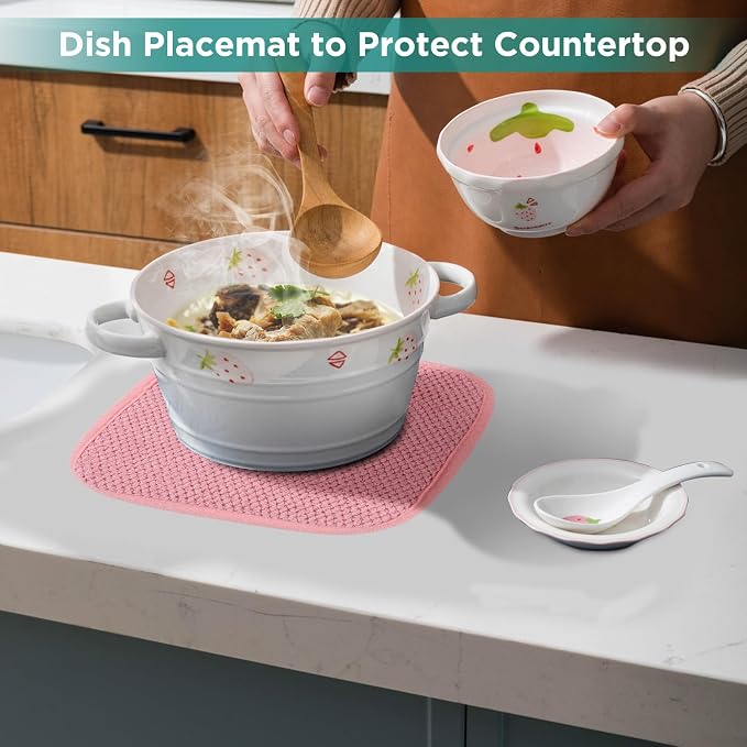 Microfiber Dish Drying Mat, Super Absorbent Kitchen Dish Drying Pad, Reversible - Image 6