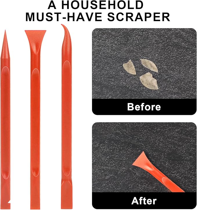 9 Pieces Plastic Scraper, No-Scratch Paint Scraper Tool Portable Car Crevice - Image 5