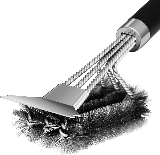 18'' BBQ Grill Cleaning Brush Scraper, 3 in 1 Barbecue Woven Wire Brush by AslyYardMngSter