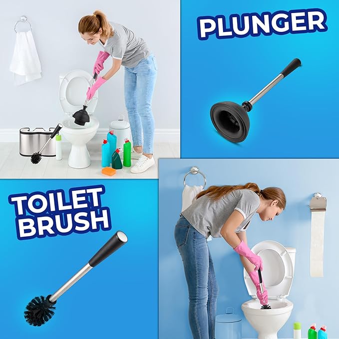 UMIEN Toilet Brush and Plunger Set 18-in - Image 5