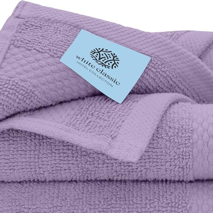 White Classic Luxury Cotton Washcloths 13x13 Inch - Image 5