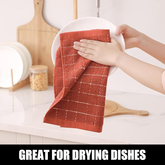 Homaxy 100% Cotton Terry Kitchen Dish Cloths, Ultra Soft and Absorbent Dish - Image 4