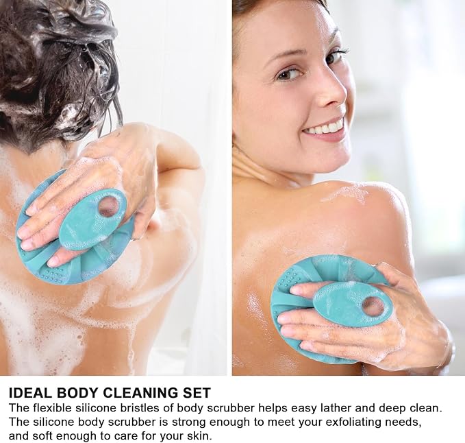 Soft Silicone Body Cleansing Brush Shower Scrubber, Gentle Exfoliating and - Image 4