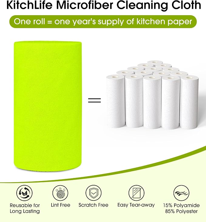 KitchLife Microfiber Cleaning Cloth Roll, 100 Pack - Image 3