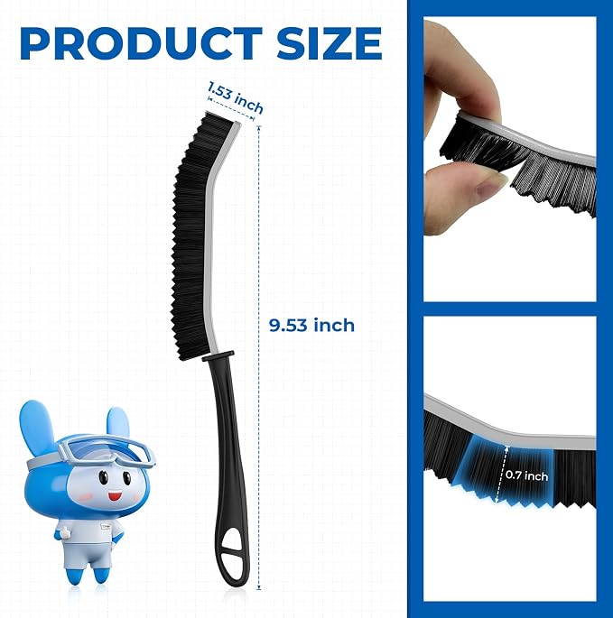 Crevice Cleaning Brushes, Serrated Cleaner Scrub Brush Tool - Image 2