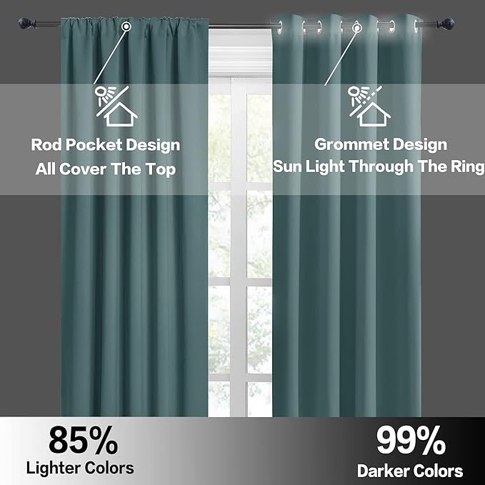 RYB HOME Bathroom Curtains Room Darkening Privacy Small Window Curtains - Image 5