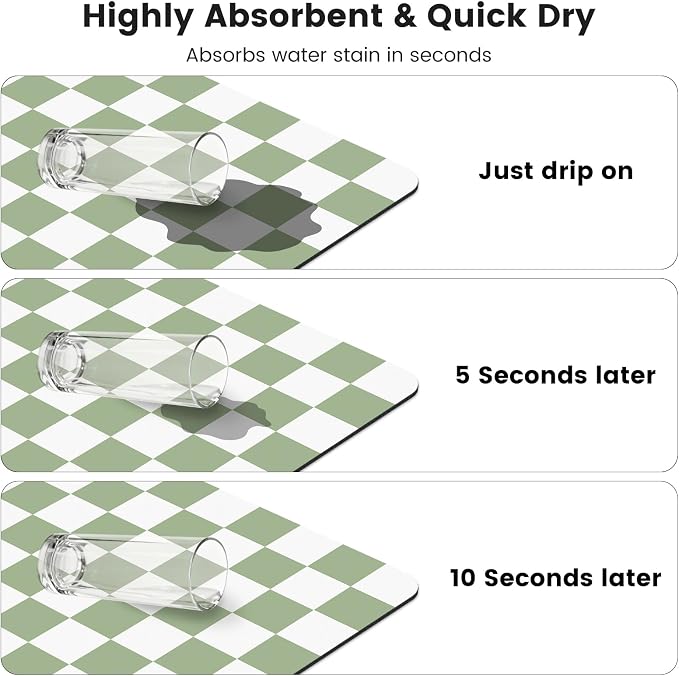 12" x 20" Checkered Dish Drying Mat - Image 5