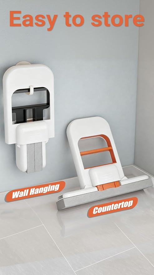 Mini Mop for Small Spaces, Foldable Self-Squeeze & Self-Wringing Wet Dry Sponge - Image 6