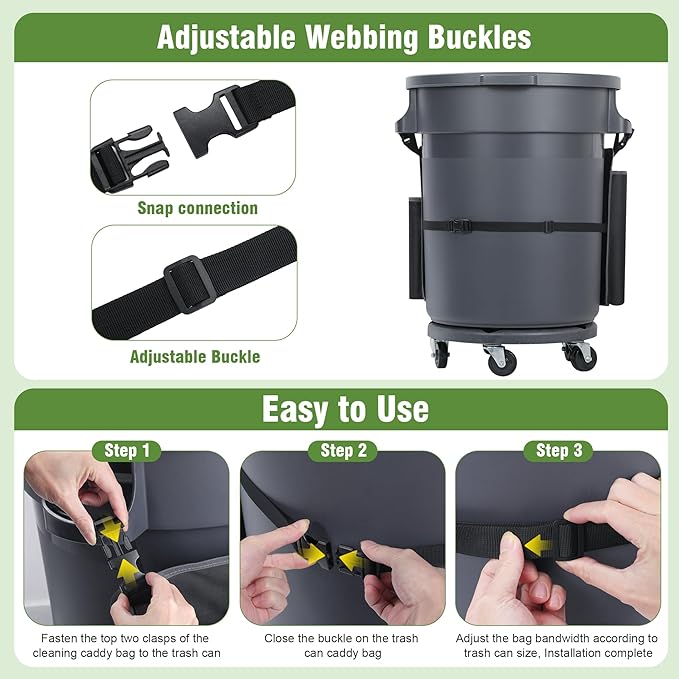 4PCS Trash Can Caddy Bags Fit 32-55 Gallon Garbage Bin, Garbage Bin Caddy Bag - Image 6