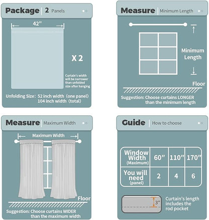 BGment 100% Blackout Curtains for Bedroom 63 Inch Length 2 Panels, Thermal Insulated Room Darkening Curtains Rod Pocket Soundproof Bedroom Living Room Window Curtains, Dove Grey, Each 42 Inch Wide