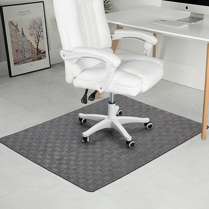 Chair Mat for Hardwood & Tile Floor, 47" x 52" Heavy Duty Office Chair Mat for Rolling Chairs, Anti Slip, Non-Curve, Floor Protector for Home Office, Gray Square