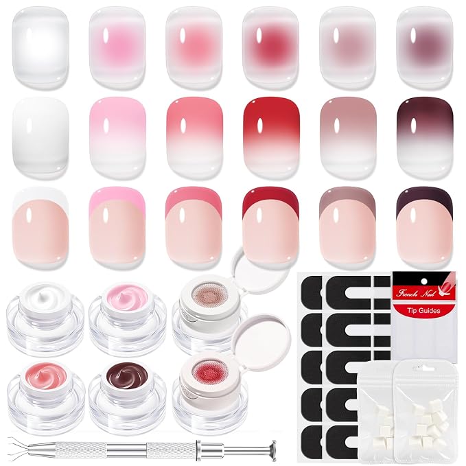 modelones Pat Paint Gel Nail Polish, 6 Colors Soak Off UV Patting Gel Polish by MODELONES