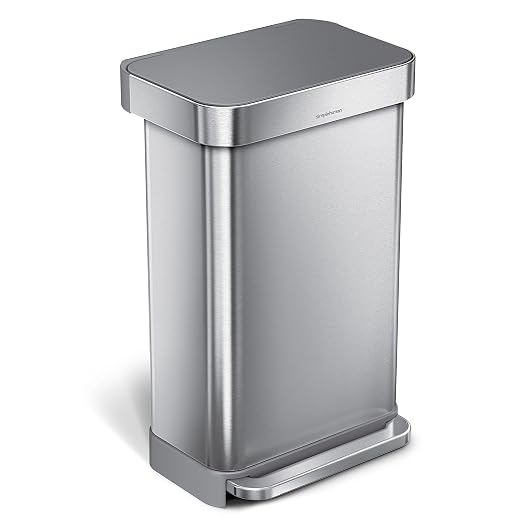 simplehuman 45 Liter / 12 Gallon Liter Rectangular Hands-Free Kitchen Step by Simplehuman