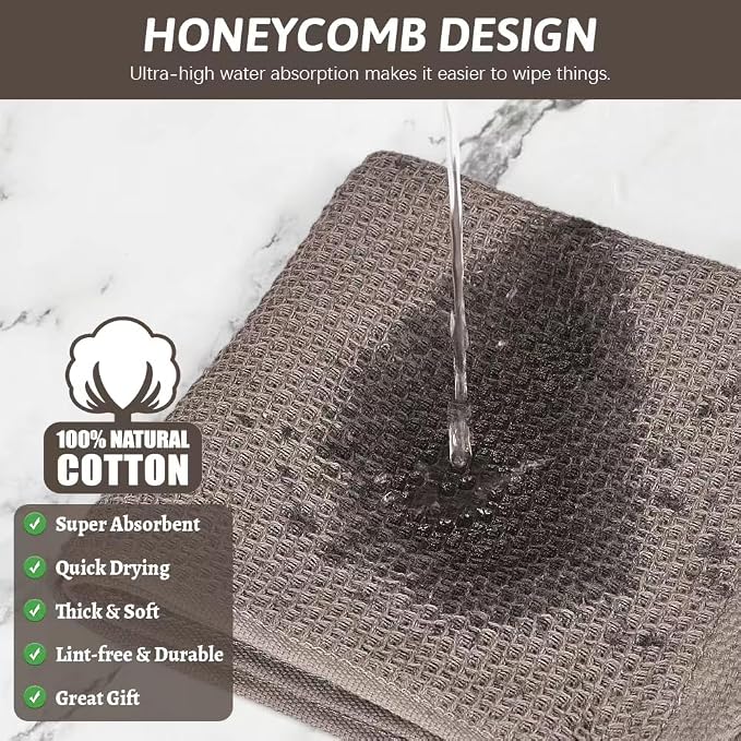 Nialnant 6 Pack 100% Cotton Waffle Weave Kitchen Towels, Soft and Absorbent - Image 4