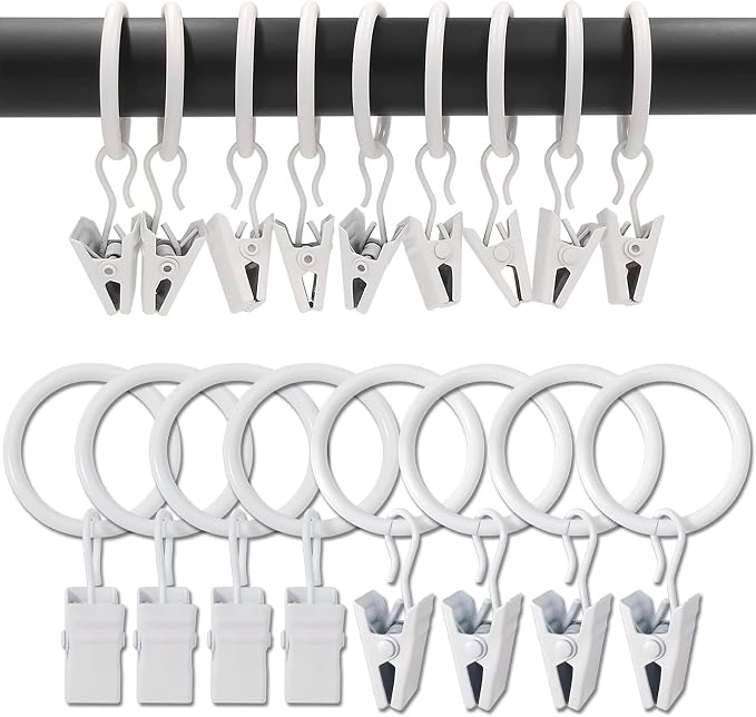 100 Pack Metal Curtain Rings by AMZSEVEN