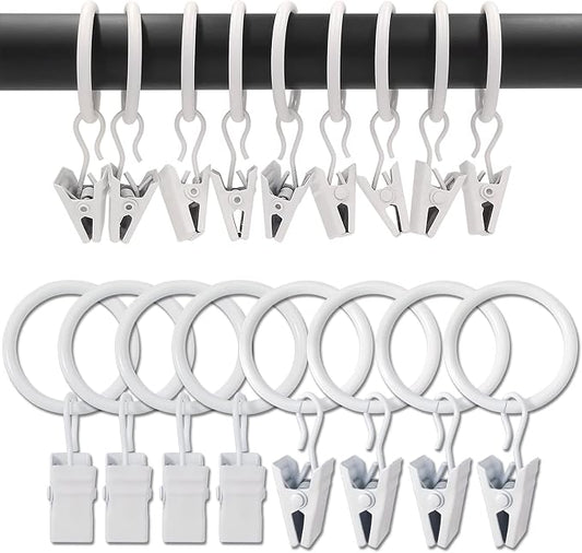 100 Pack Metal Curtain Rings by AMZSEVEN