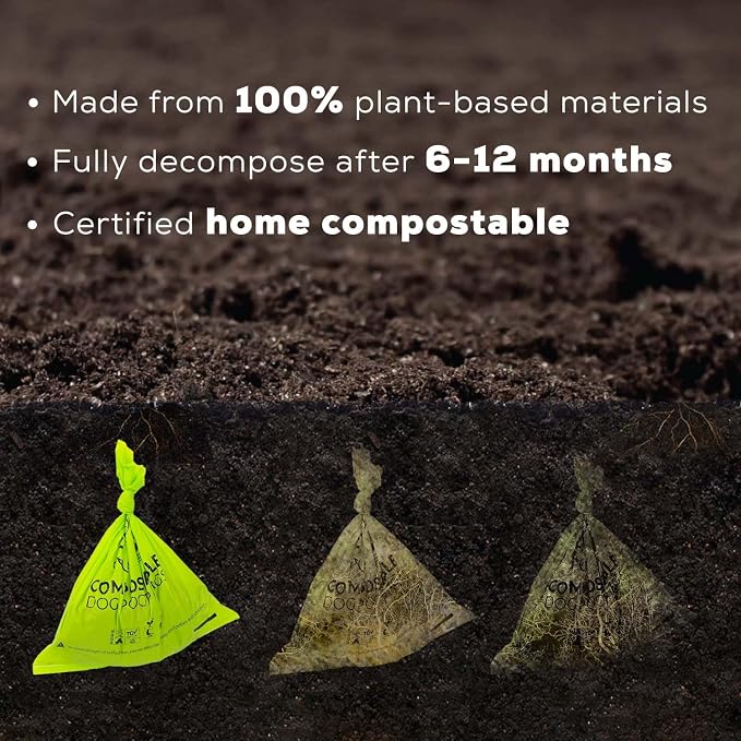 ANECO 100% Certified Home Compostable Dog Poop Bags, Large Poop Bags - Image 3