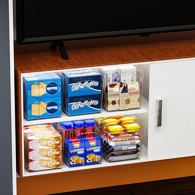 6 Pack Plastic Clear Bins for Organizing- - Image 6