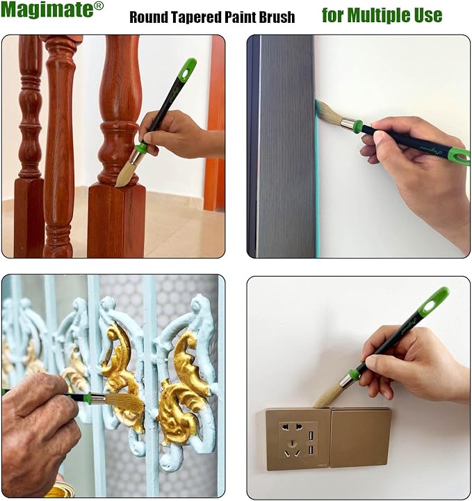 Small Paint Brushes for Touch Ups, Trim Stain Brushes for Sash, Baseboards - Image 6