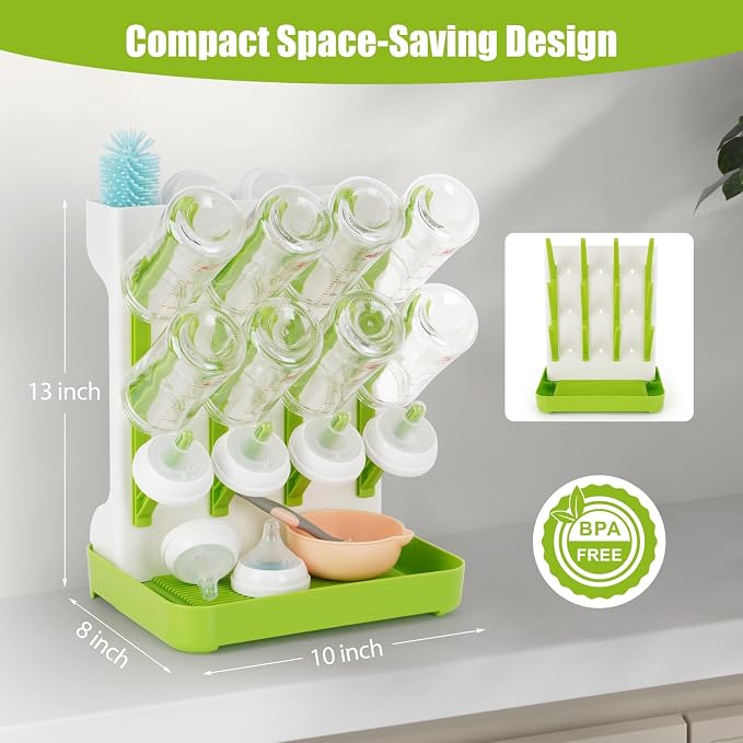 Baby Bottle Drying Rack, Vertical Bottle Dryer Holder - Image 2
