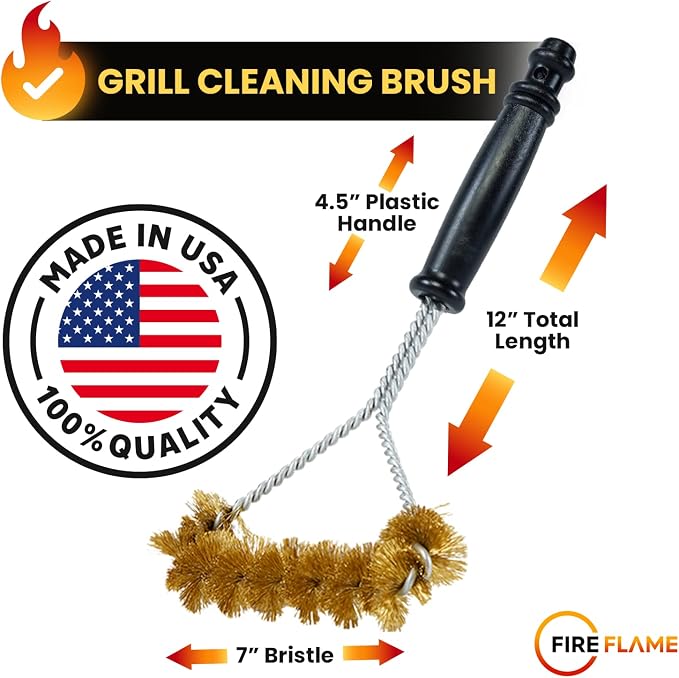 Fireflame BBQ Grill Brush – Non-Scratch Brass Bristles - Image 6