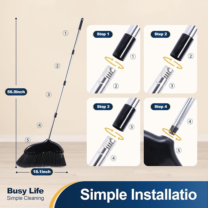 Yocada Heavy Duty Broom Outdoor&Indoor Broom Commercial - Image 3