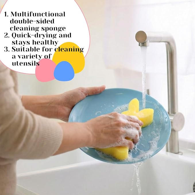 Tioncy 12 Pack Kitchen Sponges Bulk Dual Sided Scrubber Sponges Dishwashing - Image 5