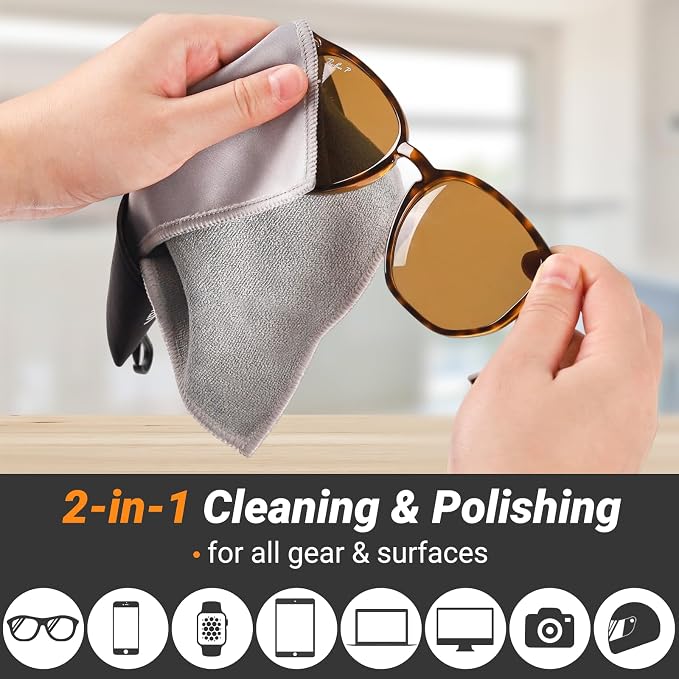 2 Sided Portable Glasses Cleaner, Patriotic Glasses Cloth Keychain, Reusable - Image 3