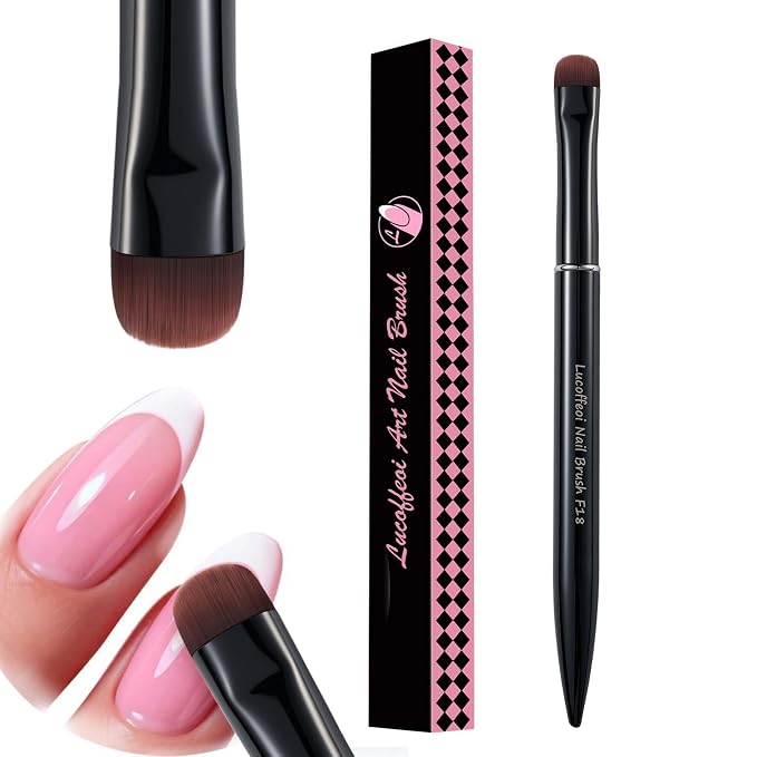 Nail Brush for French Tips & Cleaning Gel Polish- Precision Thin Brush for by Lucoffeoi