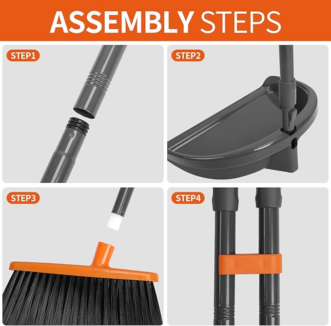 Long Handle Broom with Dustpan Combo Set - Image 4