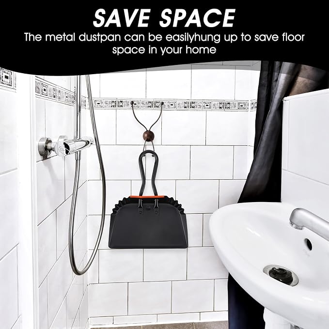 4 Pack 12 inch Heavy Duty Metal Dustpan Large Wide Dust Pans - Image 5