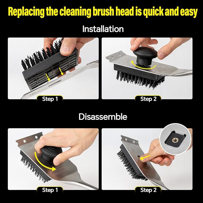 Grill Brush and Scraper, Dual Grip Design, Extra Strong BBQ Cleaner Accessories - Image 6