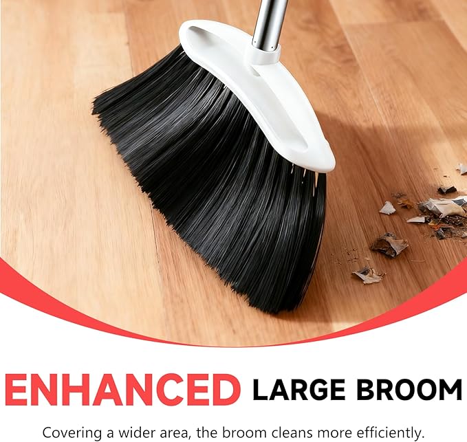 Heavy Duty Broom, 54-inch Adjustable Long Handle Angle Brooms Large Brooms - Image 6
