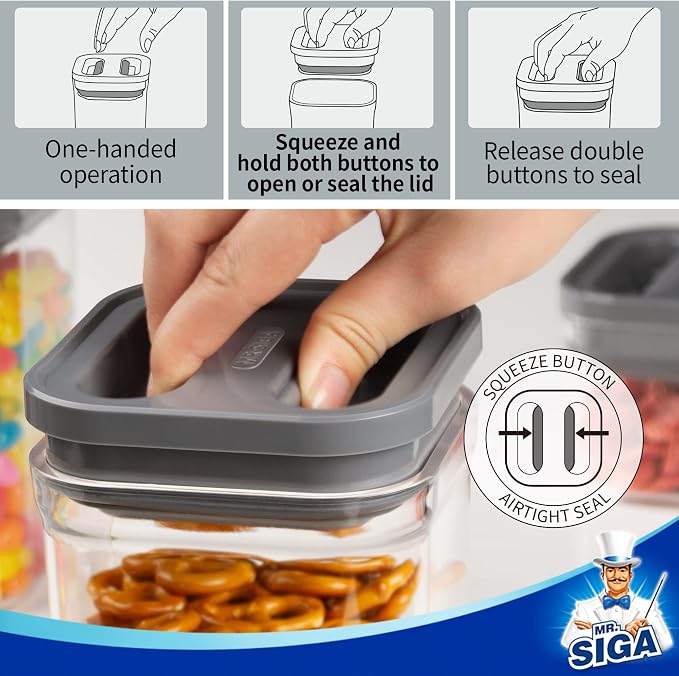 MR.SIGA 4 Pack Airtight Food Storage Container Set, BPA Free Kitchen Pantry - Image 3