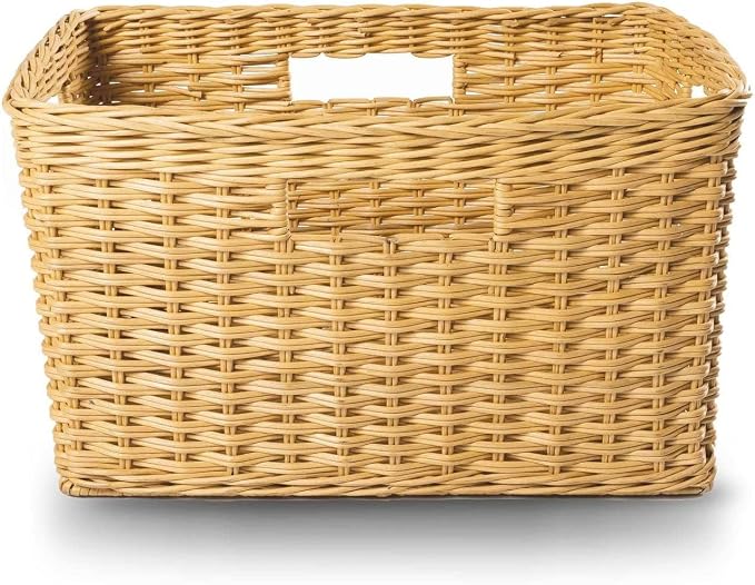 The Basket Lady Tall Rectangular Wicker Storage Basket, 20 in L x 13 in W x 11 - Image 3